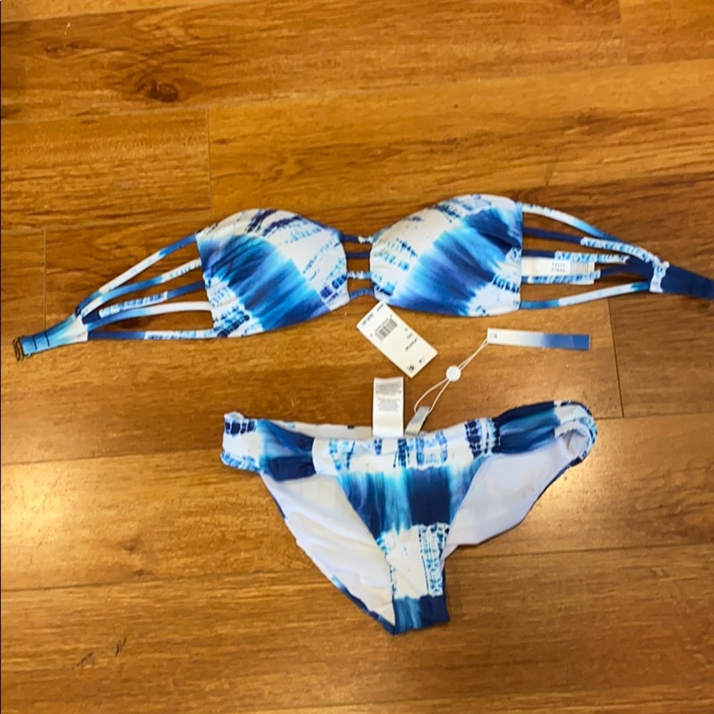 Lucky Brand Costa Azul blue/white bikini NWT M/S